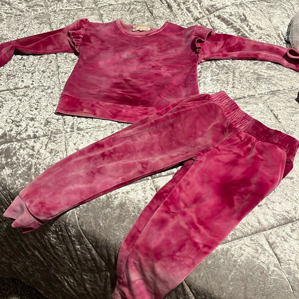 Velvety plush sweatsuit